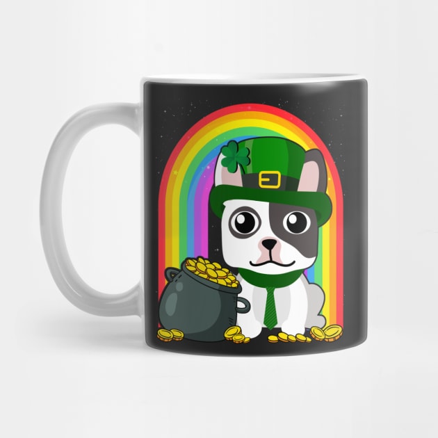 French Bulldog Rainbow Irish Clover St Patrick Day Dog Gift product by theodoros20